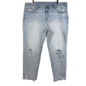 GAP Girlfriend Mid Rise Jeans, Ankle Length Distressed Skinny, Size 18R